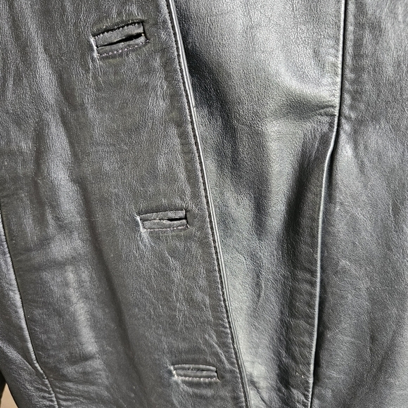Genuine leather Argentina black button-down vintage women's leather jacket - Picture 9 of 11